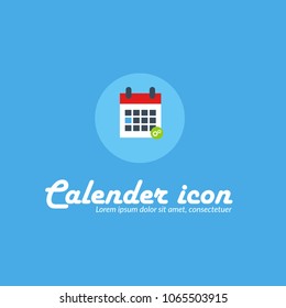 Calender icon with settings symbol.Vector illustration, flat icon