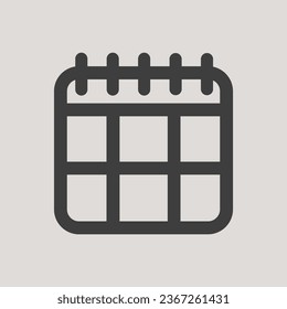 Calender Icon in Simple, Flat and Minimalist Style