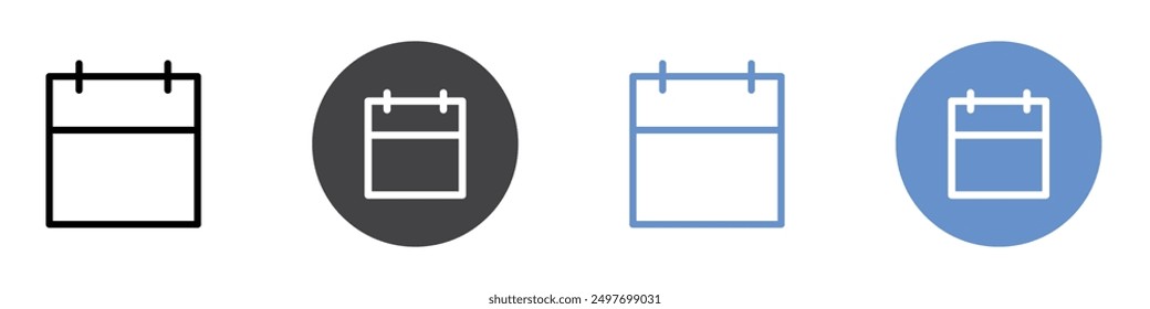 calender icon Symbol collection thin outline set