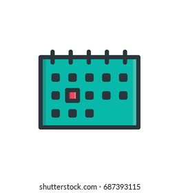 calender icon vector colorful