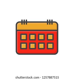 calender icon vector design filled outline style