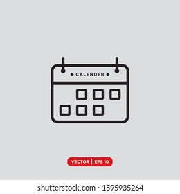 Calender icon vector. Flat design style.