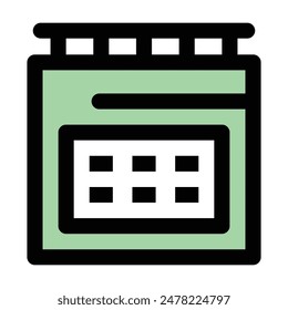 Calender icon, vector illustration, filled style, best used for web