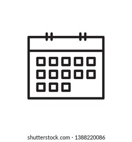 calender icon vector outlinw style design