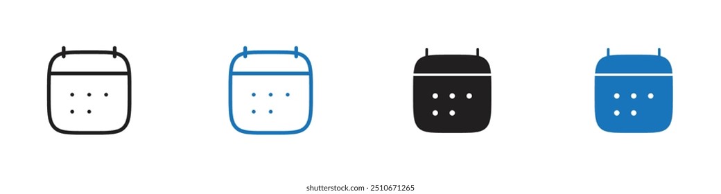 Calender icon Vector set outline