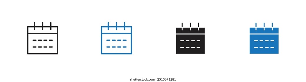 Esquema del conjunto de Vectores de iconos de calendario