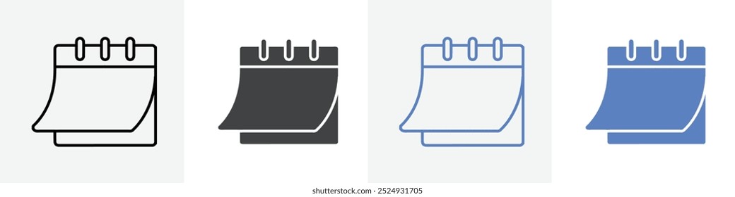 Conjunto de Vectores de iconos de calendario para el Web