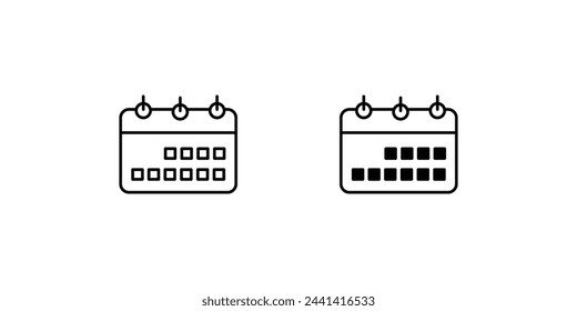 calender icon with white background vector stock illustration