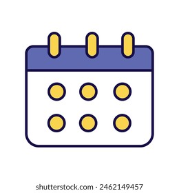 Kalandersymbol mit weißem Hintergrund Vektorgrafik Stock Illustration