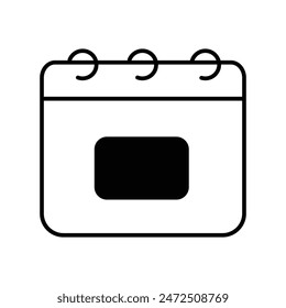 calender icon with white background vector stock illustration