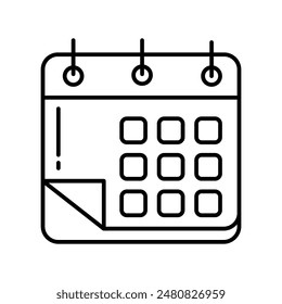Icono de calendario con fondo blanco Vector ilustración de stock