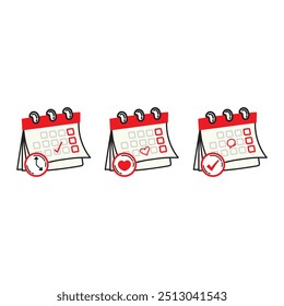 Calender Image Vector, Calender Icon Image, Schedule Vector Image, Agenda Symbol, Calender Symbol Set.