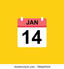 calender - January 14 icon illustration isolated vector sign symbol