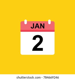 calender - January 2 icon illustration isolated vector sign symbol