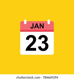 calender - January 23 icon illustration isolated vector sign symbol