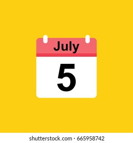calender - July 5 icon illustration isolated vector sign symbol