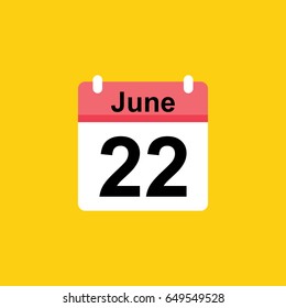 calender - June 22 icon illustration isolated vector sign symbol