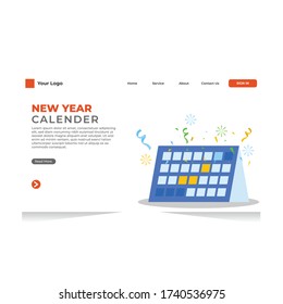 Calender Landing Page Vector Design