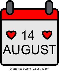 Calender Line Filled Vector Icon Design