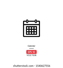 Calender line icon vector, EPS10 - Vector