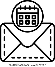 Diseño de icono de Vector de línea de calendario