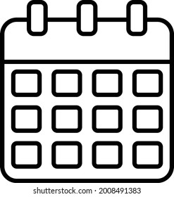 Calender Linear Vector Icon Design