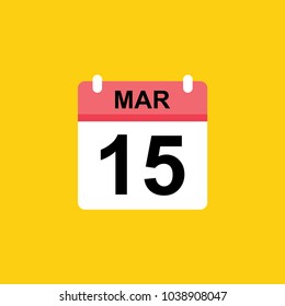 calender - March 15 icon illustration isolated vector sign symbol