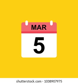 calender - March 5 icon illustration isolated vector sign symbol