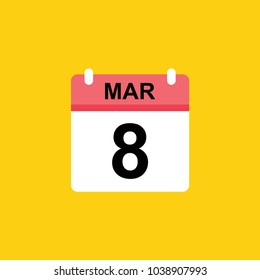 calender - March 8 icon illustration isolated vector sign symbol