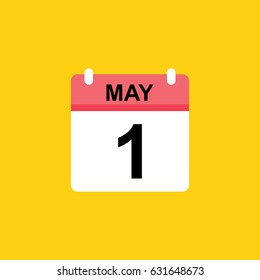 calender - May 1 icon illustration isolated vector sign symbol