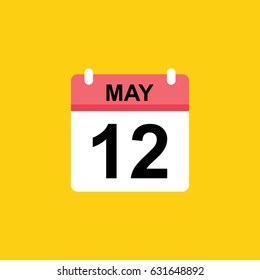 calender - May 12 icon illustration isolated vector sign symbol