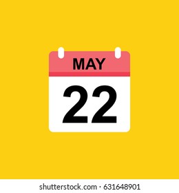 calender - May 22 icon illustration isolated vector sign symbol
