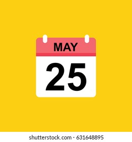 calender - May 25 icon illustration isolated vector sign symbol