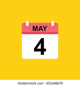 calender - May 4 icon illustration isolated vector sign symbol