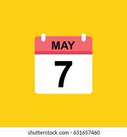 Calender May 7 Icon Illustration Isolated Stock Vector (Royalty Free ...