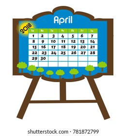 Calender of Month of April 2018