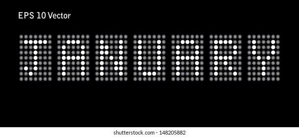 Calender Month - Dot Matrix Effect - January