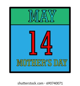calender of mother day icon