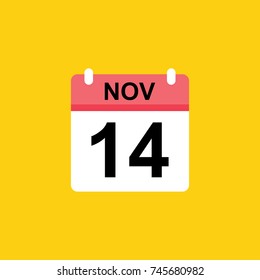 calender - November 14 icon illustration isolated vector sign symbol