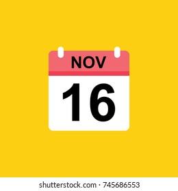 calender - November 16 icon illustration isolated vector sign symbol