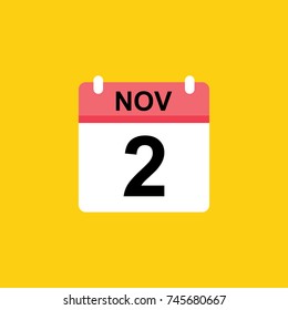 calender - November 2 icon illustration isolated vector sign symbol