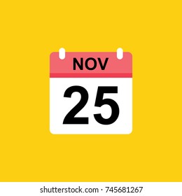 calender - November 25 icon illustration isolated vector sign symbol