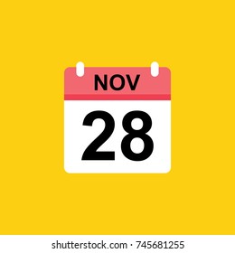 calender - November 28 icon illustration isolated vector sign symbol