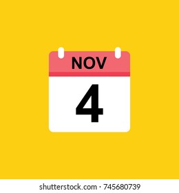 calender - November 4 icon illustration isolated vector sign symbol