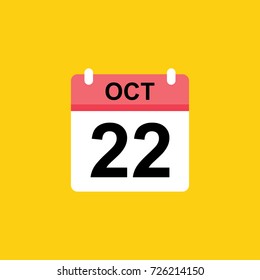 calender - October 22 icon illustration isolated vector sign symbol