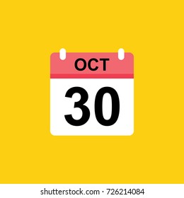 calender - October 30 icon illustration isolated vector sign symbol
