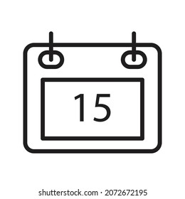 Calender Office Icon vector Line on white background image for web, presentation, logo, Icon Symbol. 