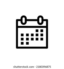 Calendador con vector de iconos de contorno