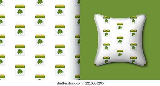 Calender seamless pattern with pillow. Vector illustration