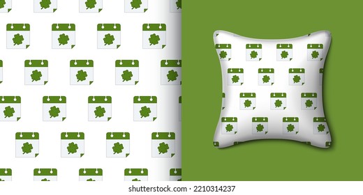 Calender seamless pattern with pillow. Vector illustration